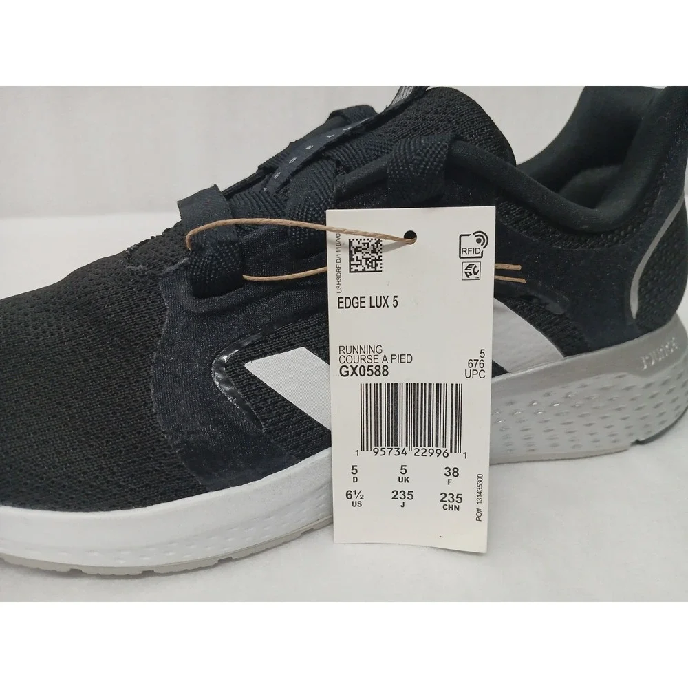 Adidas Women's Edge Lux 5 Running Shoes GX0588 Black Matte‎ Silver Sz 6.5